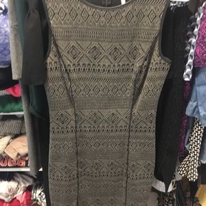 Leather trimmed dress